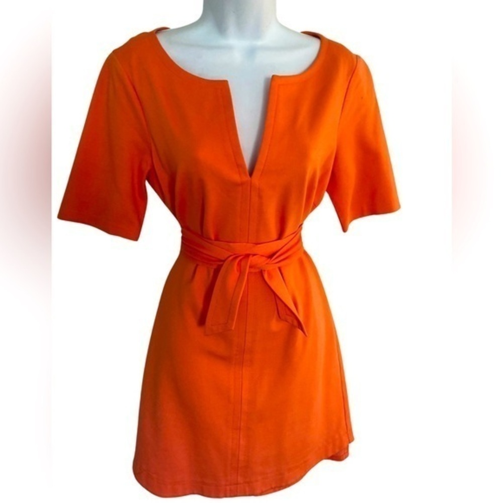 Trina Turk Shift Dress - S red orange. Rayon , nylon spandex